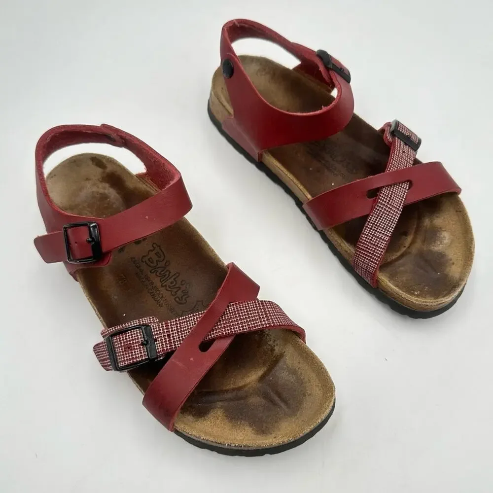 Birkenstock Lillie Sandals Women’s EU 38 US 7-7.5 Red Leather Strappy Birki’s